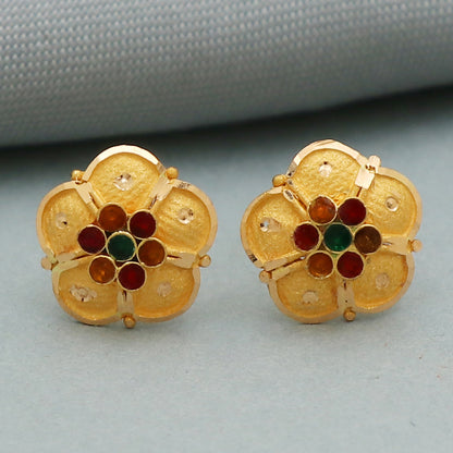 bis 916 stamp shining gold 1 cm stud earring for niece st. patrick day gift jewelry