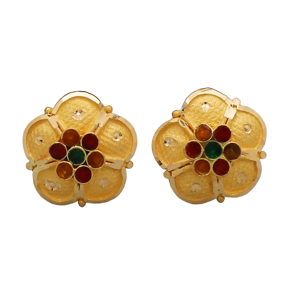 bis 916 stamp shining gold 1 cm stud earring for niece st. patrick day gift jewelry