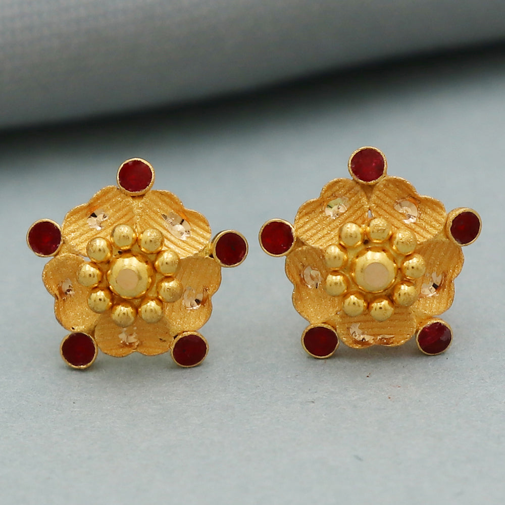 22 karat seal sparkle gold 0.9 cm stud earring for grand niece president day gift jewelry