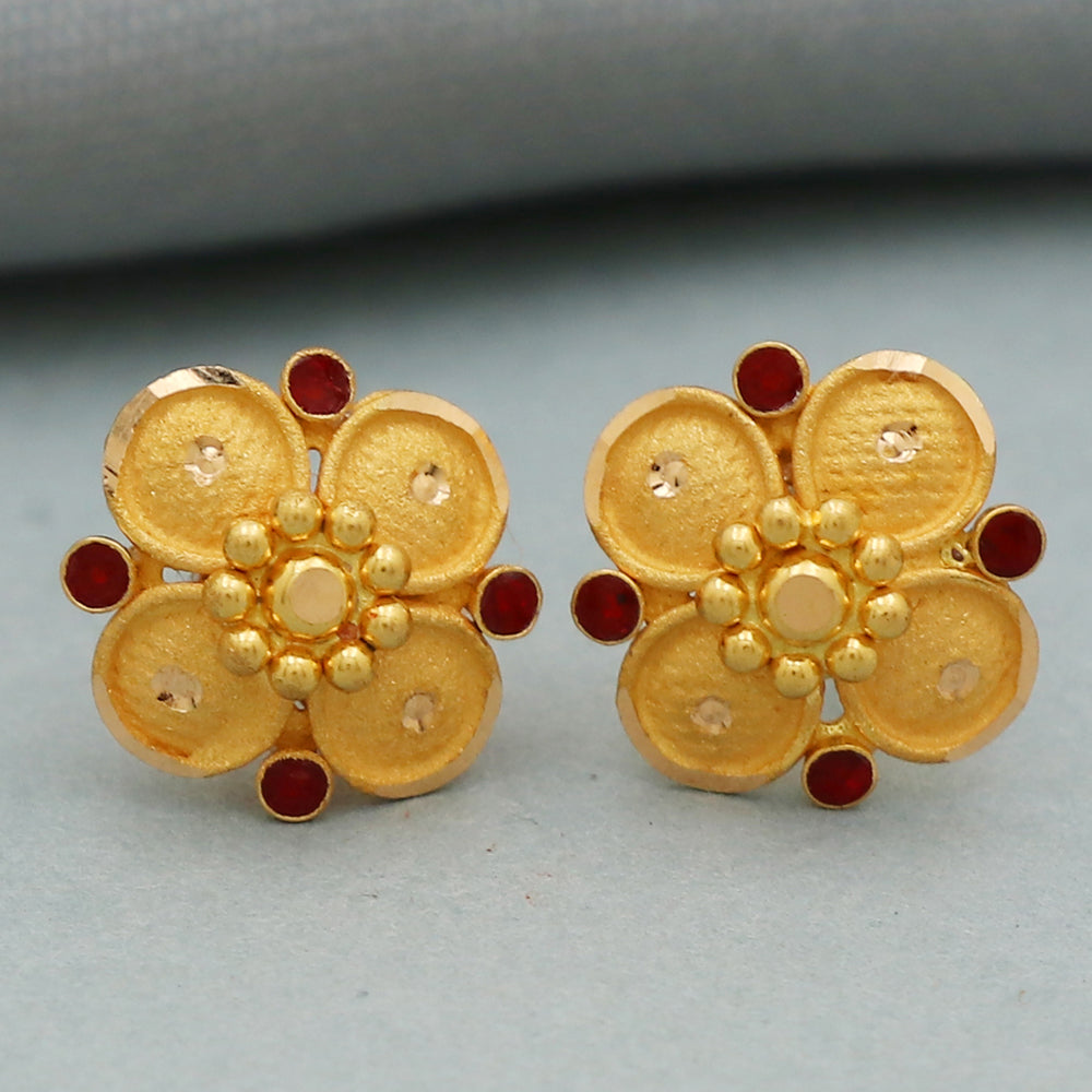 22 carat print dazzling gold 1.1 cm stud earring for great grand niece easter gift jewelry