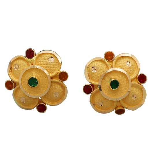 bis 916 stamp bright gold 1 cm stud earring for great grand mother cinco de mayo gift jewelry