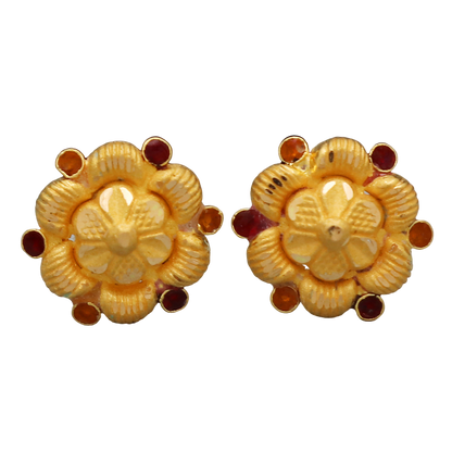 bis 916 seal real gold 1.1 cm stud earring for maternal grandmother christmas eve gift jewelry