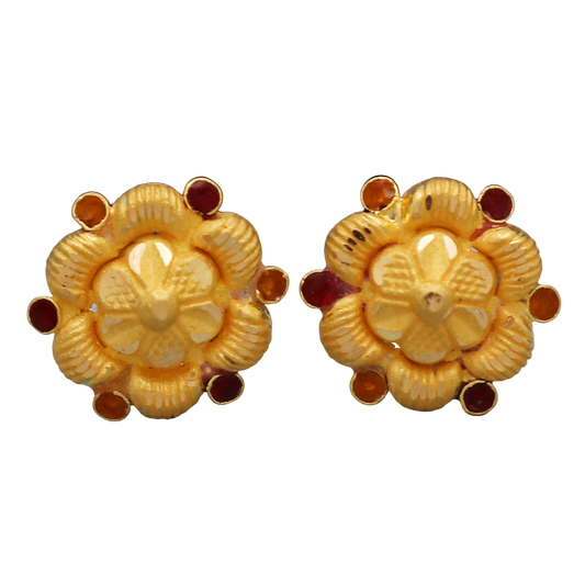 bis 916 seal real gold 1.1 cm stud earring for maternal grandmother christmas eve gift jewelry