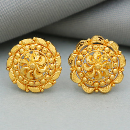 22k print amazing gold 1.3 cm stud earring for step aunts independence day gift jewelry