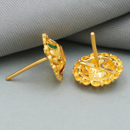 22 karat stamp shining gold 1.3 cm stud earring for stepmom miss you gift jewelry