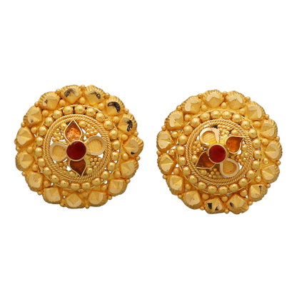 22cts seal sparkle gold 1.5 cm stud earring for niece mother day gift jewelry