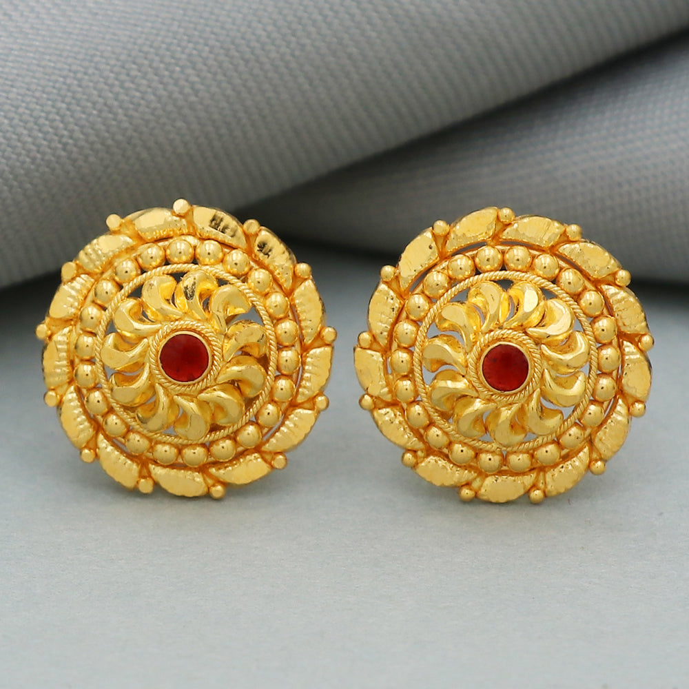 22 carat print dazzling gold 1.4 cm stud earring for grand niece national boss day gift jewelry