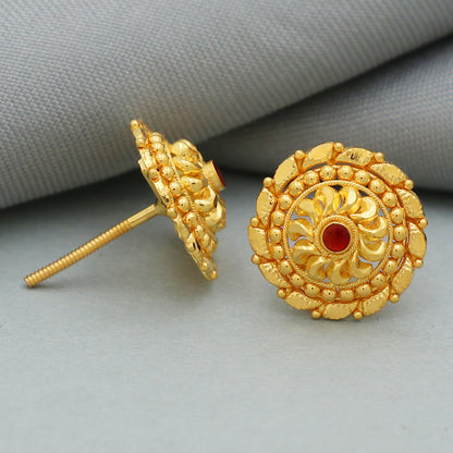 22 carat print dazzling gold 1.4 cm stud earring for grand niece national boss day gift jewelry