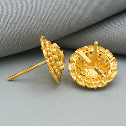 22 carat print dazzling gold 1.4 cm stud earring for grand niece national boss day gift jewelry