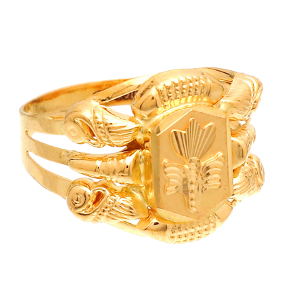 22 karat print dazzling gold 9.75 ring for sibling friendship gift jewelry