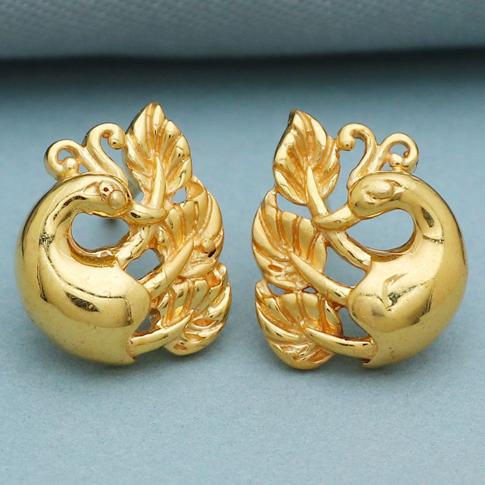 Pendientes de botón de oro indio con sello distintivo de 1,4 cm para bebés, regalo de amor, joyería, bis 916