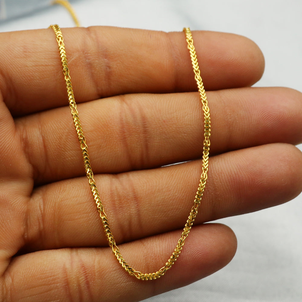 22 Karat bedrucktes Massivgold, 48,3 cm lange Kordelkette, Geschenk für Stiefschwester, heißer Verkaufsschmuck