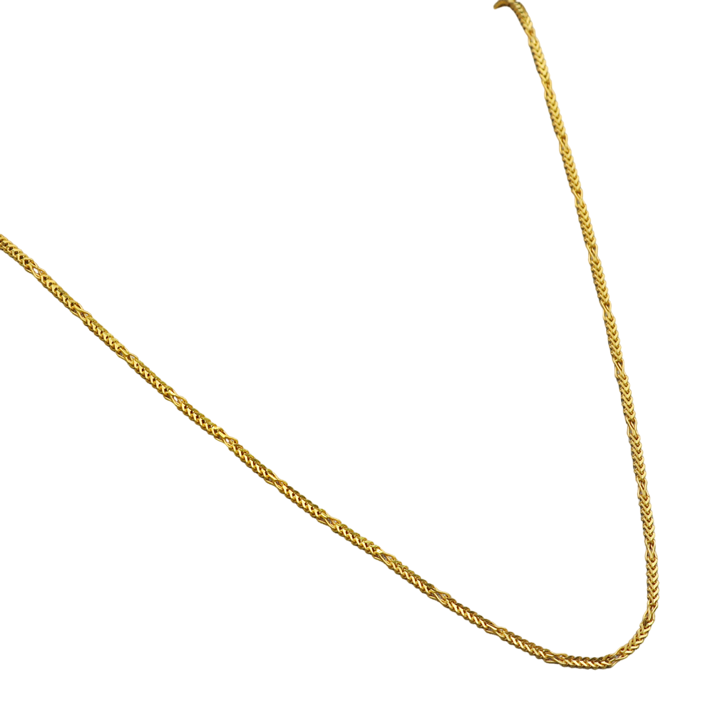 22 Karat bedrucktes Massivgold, 48,3 cm lange Kordelkette, Geschenk für Stiefschwester, heißer Verkaufsschmuck