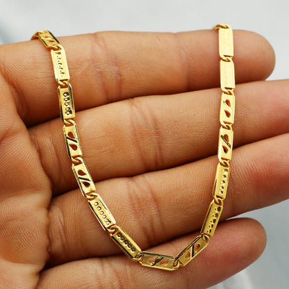 22 Karat Gelbgold mit Punze, 50,8 cm, Schlangenkette, Steinschmuck als Geschenk für Großmutter