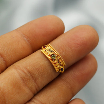 bis 916 stamp real gold finger rings size us 6 girls artisan women jewelry