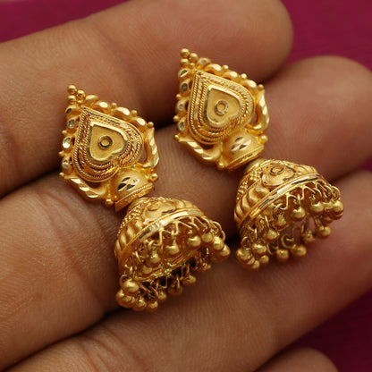 22cts seal pure gold 3cm halo earrings princess gift fashionable jewelry