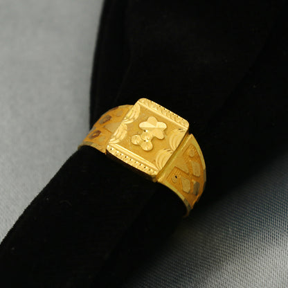 22k stamp merry shine gold antique rings size us 9.75 him handwork jewelry