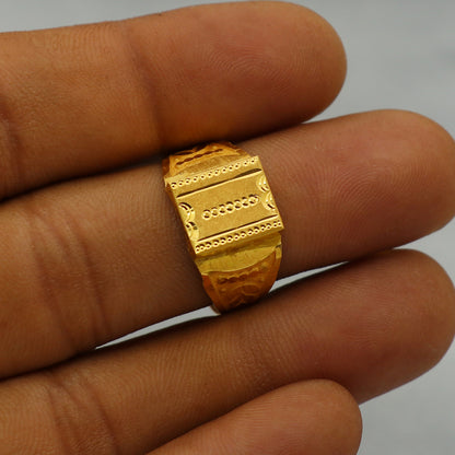 22 karat stamp solid gold contemporary rings size us 10 boys handmade jewelry