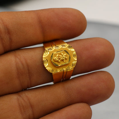 Anillo de compromiso de oro puro con sello de 22 quilates, tamaño EE. UU. 10,25, joyería para papá para hombres