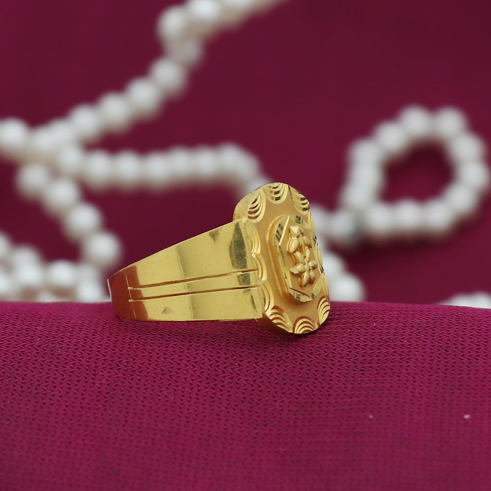 Anillo de compromiso de oro puro con sello de 22 quilates, tamaño EE. UU. 10,25, joyería para papá para hombres