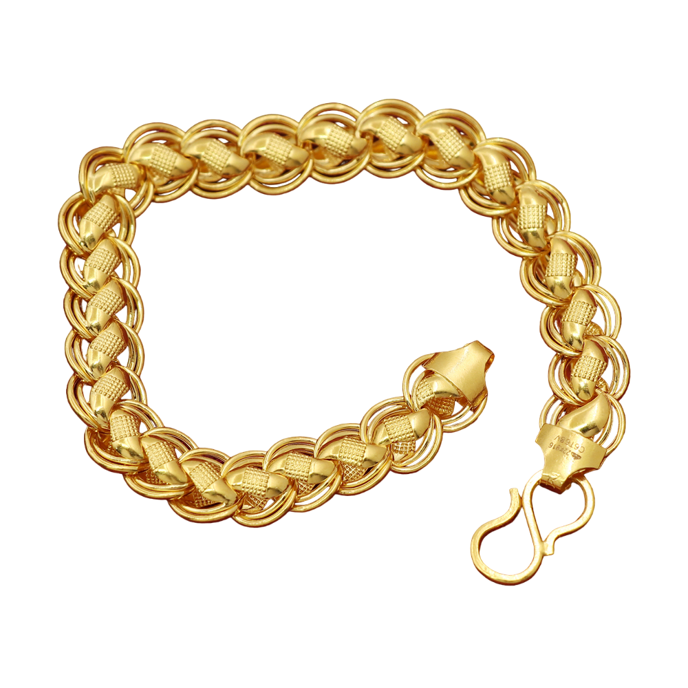 Pulseras de puño de oro de Dubái de 22 quilates con sello de 21 cm, regalo para hermanas, joyería nupcial