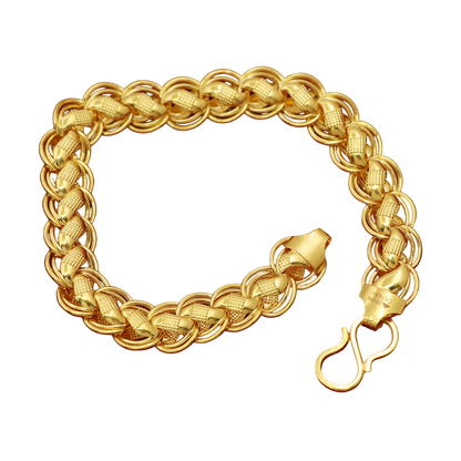 Pulseras de puño de oro de Dubái de 22 quilates con sello de 21 cm, regalo para hermanas, joyería nupcial