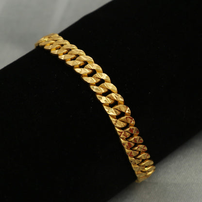 22 Karat Siegel authentisches Gold 20,5 cm Kettengliederarmbänder Frau Geschenk klassischer Schmuck