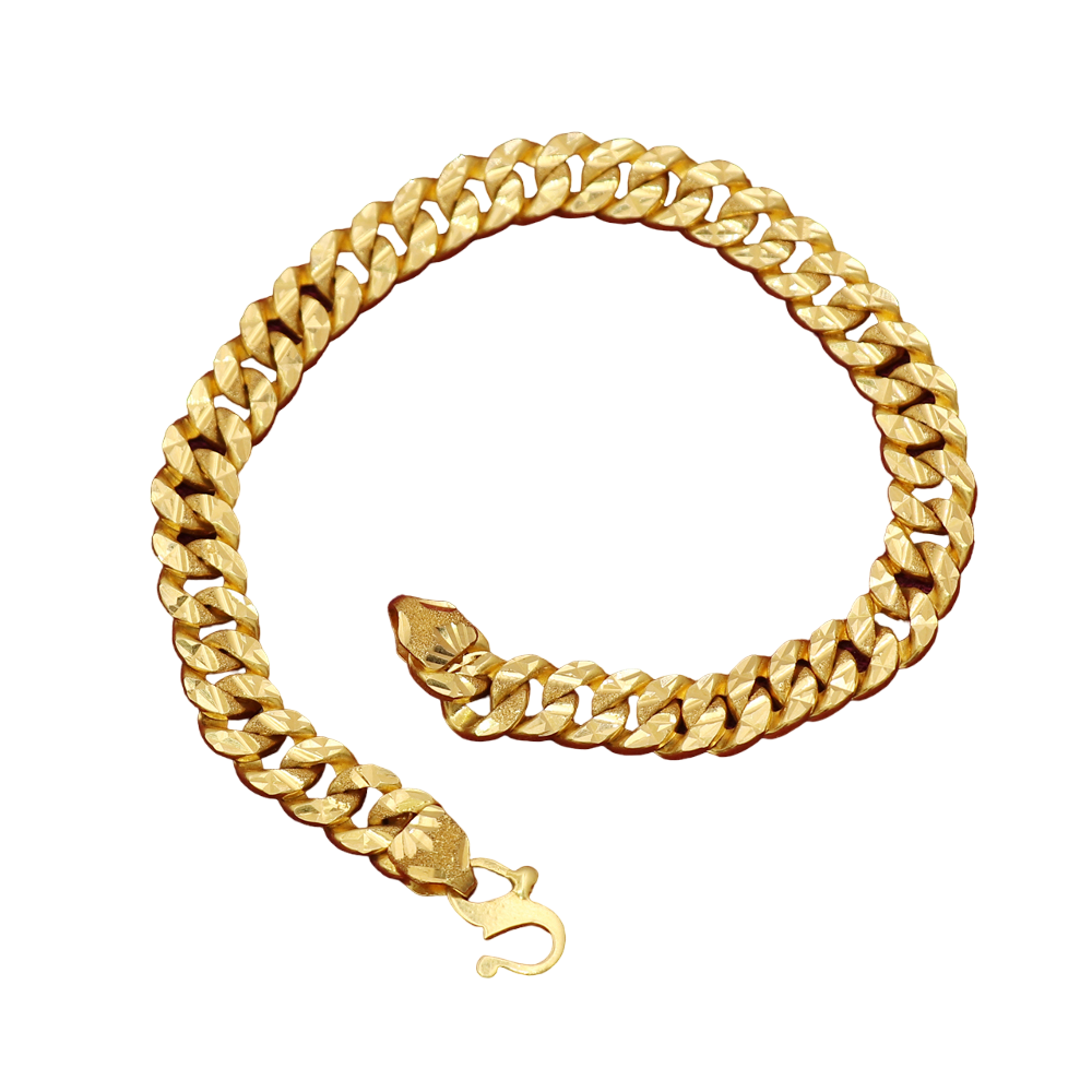 22 Karat Siegel authentisches Gold 20,5 cm Kettengliederarmbänder Frau Geschenk klassischer Schmuck