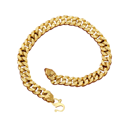 22 Karat Siegel authentisches Gold 20,5 cm Kettengliederarmbänder Frau Geschenk klassischer Schmuck