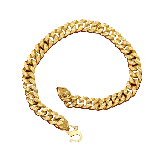 22k seal authentic gold 20.5cm chain link bracelets wife gift classic jewelry