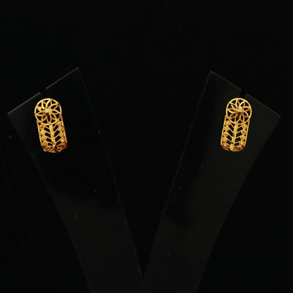 22k print ultimate gold 1.6cm stud earrings ladies gift bridegroom jewelry