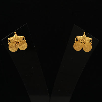 bis 916 print fine gold 1.7cm drop earrings spinster gift handcrafted jewelry