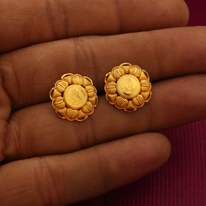 22cts print solid gold 1.5cm dangle earrings stepsister gift hot selling jewelry