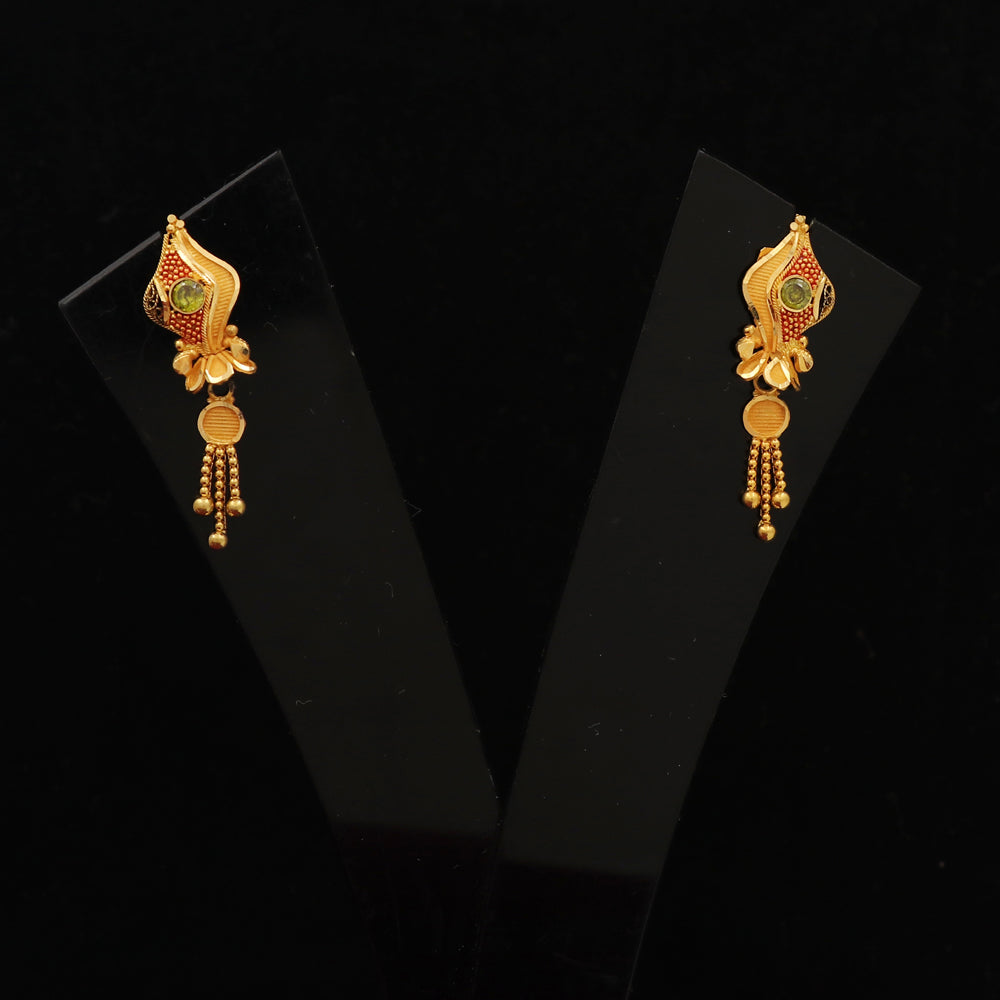 bis 916 print unseen gold 3.4cm eardrop earring grand daughter indian jewelry