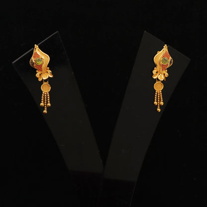 bis 916 print unseen gold 3.4cm eardrop earring grand daughter indian jewelry