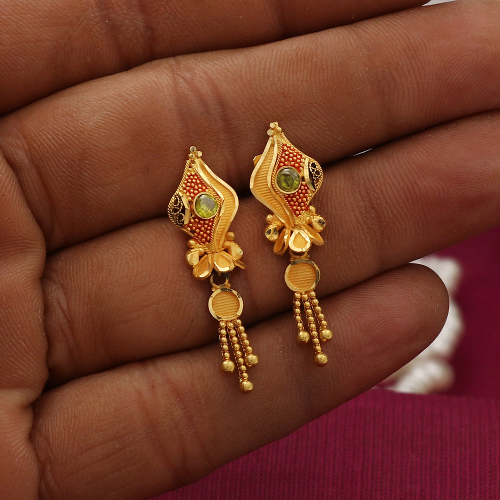 bis 916 print unseen gold 3.4cm eardrop earring grand daughter indian jewelry