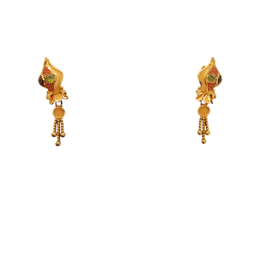 bis 916 print unseen gold 3.4cm eardrop earring grand daughter indian jewelry