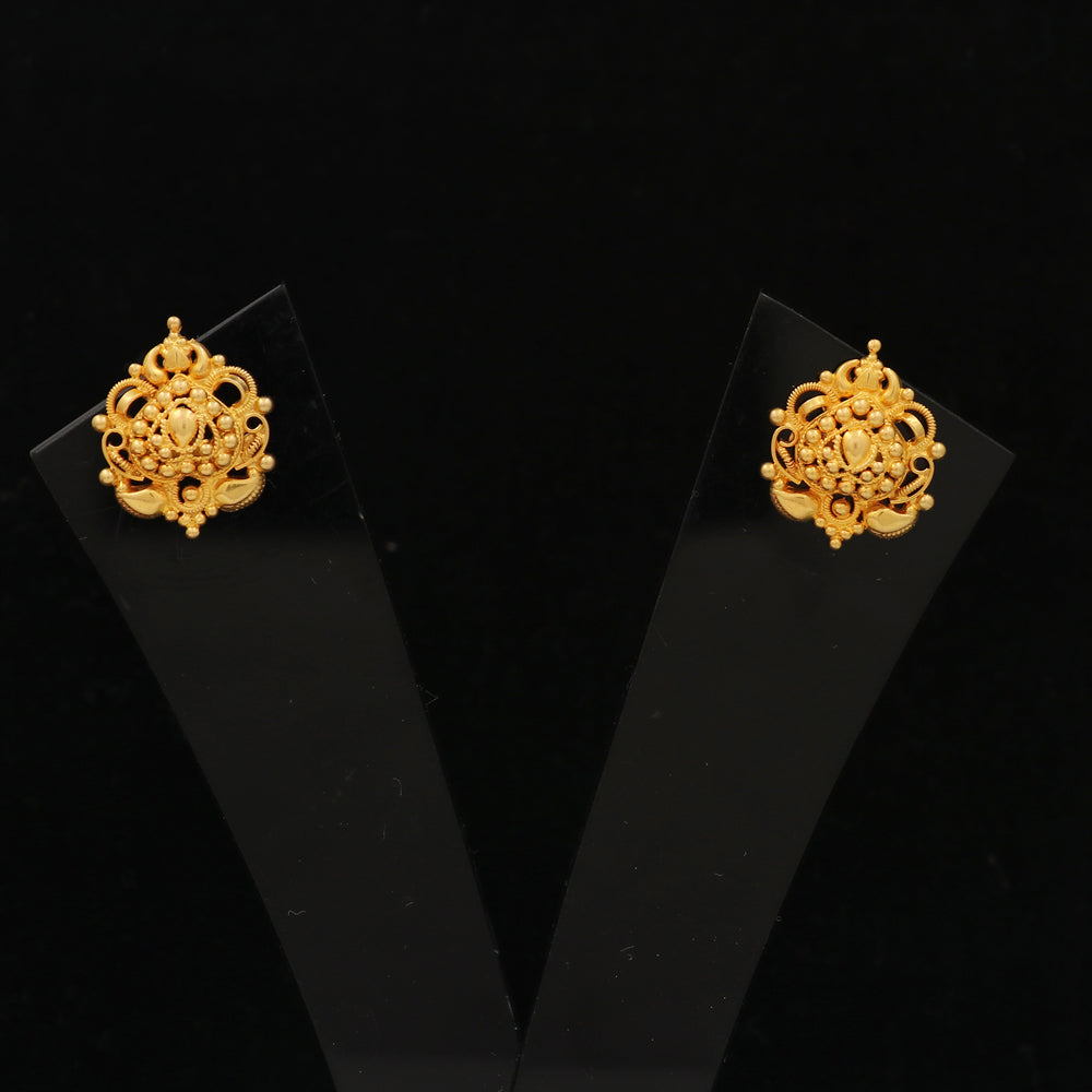 22k print dazzling gold 2.4cm stud earring half daughter gift for sister jewelry