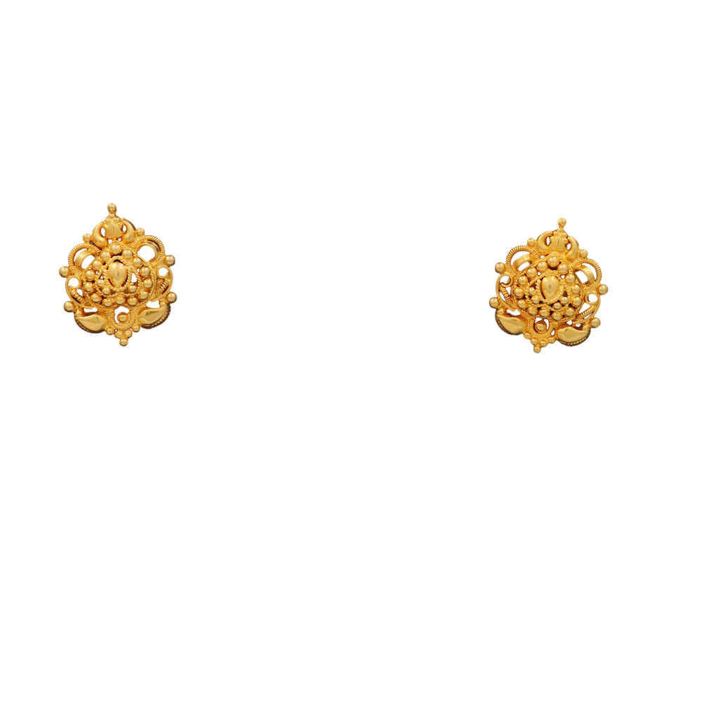 22k print dazzling gold 2.4cm stud earring half daughter gift for sister jewelry