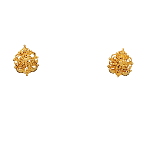 22k print dazzling gold 2.4cm stud earring half daughter gift for sister jewelry