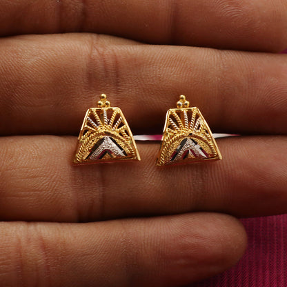 22k hallmark jewelry gold 1.3cm cross earring baby gift birthday gift jewelry