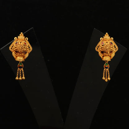 22cts stamp indian gold 3.1cm dangling women gift latest style women jewelry