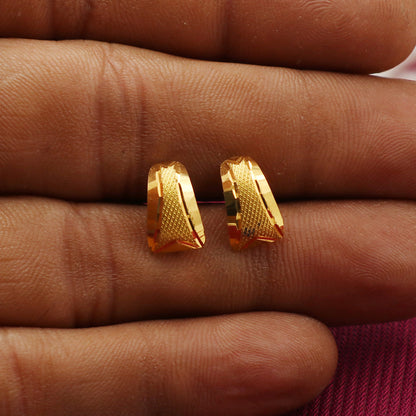 22cts seal pure gold 1.1cm halo earrings mummy gift women jewelry for mens