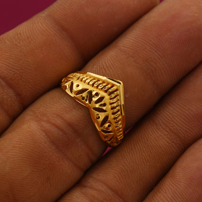 22cts stamp indian gold puzzle rings size us 6.25 paternal grandmother for wife