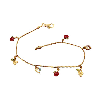 22k hallmark golden gold 17.5cm expanding bracelets women traditional jewelry