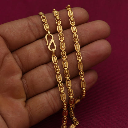 Cadena de cordón de 24 pulgadas con estampado de oro brillante de 22 quilates, regalo para hija o novia, joyería 