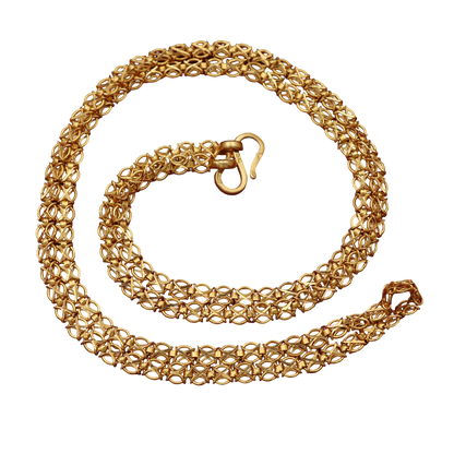 Cadena de eslabones de 24" de oro brillante con sello distintivo de 22 quilates, joyería de estilo vintage para nuera 