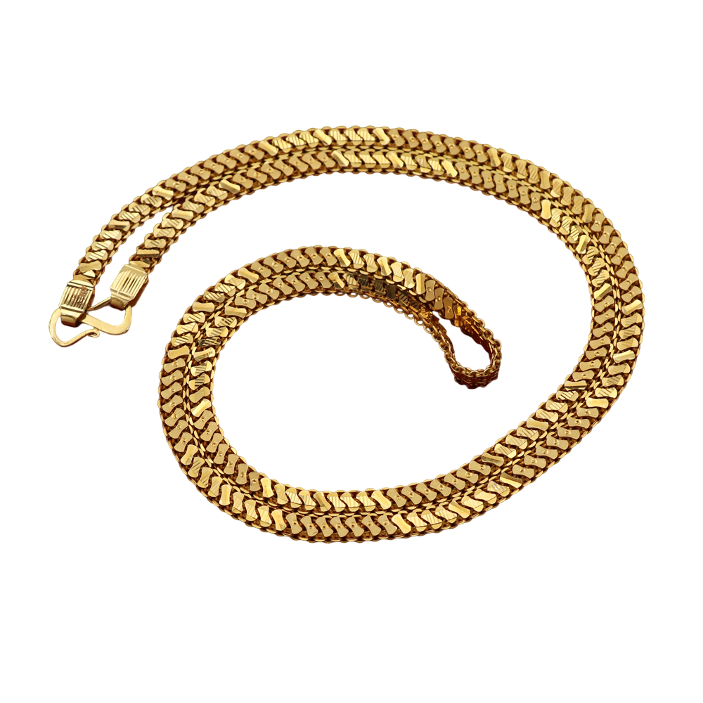 Cadena de serpiente de oro de 22 quilates con sello distintivo de 21 pulgadas, regalo para madrastra, regalo para esposa 