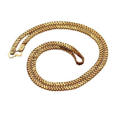 Cadena de serpiente de oro de 22 quilates con sello distintivo de 21 pulgadas, regalo para madrastra, regalo para esposa 