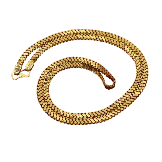 Cadena de serpiente de oro de 22 quilates con sello distintivo de 21 pulgadas, regalo para madrastra, regalo para esposa 